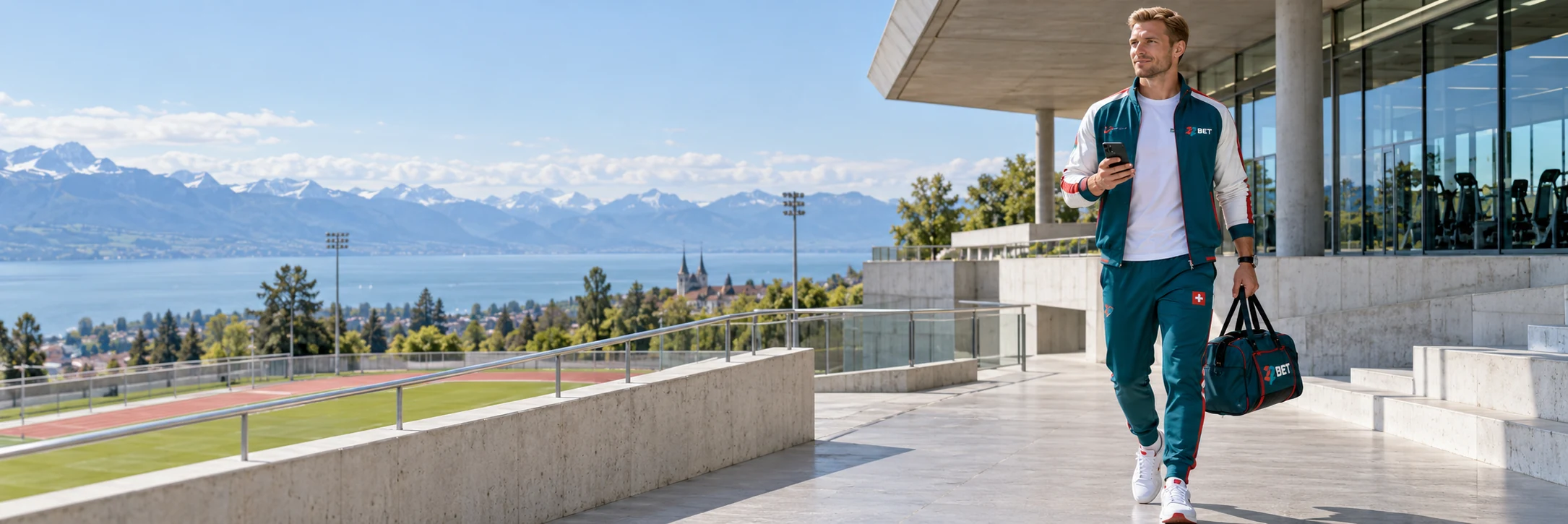22BET Illustration: Mann mit Smartphone in einer Lounge in Innsbruck